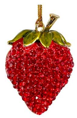 Rhinestone Strawberry Ornament