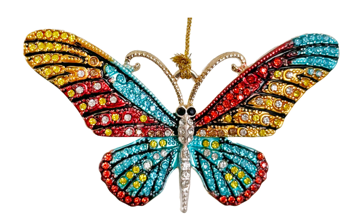Metal Rhinestone butterfly Ornament