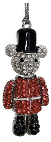Metal Rhinestone Teddy Beefeater Ornament