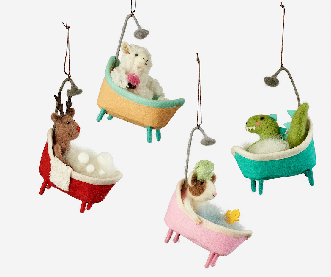 Bathtub Critter Ornaments