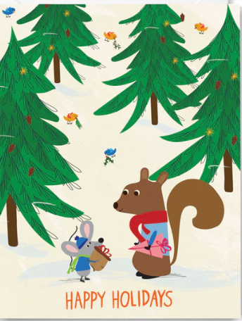 Happy Holidays – Winter Forest Gift Exchange Card