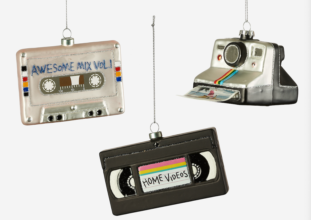 VCR, Mix Tape, and Polaroid Ornament