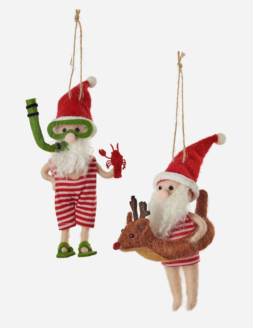 Swimming Santa Ornament