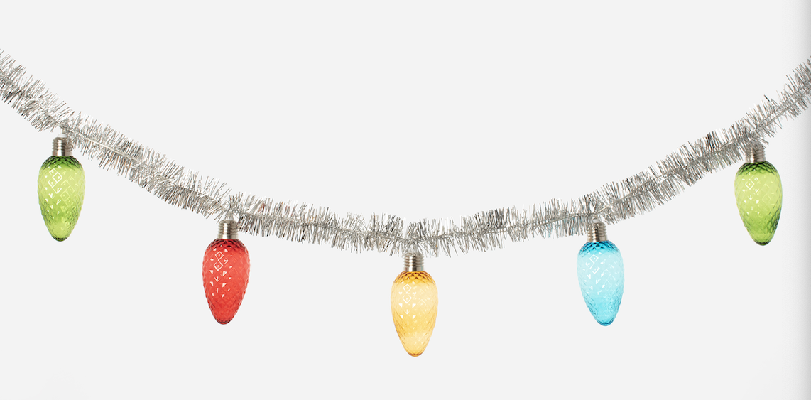 Pinecone Tinsel Garland with LED Light