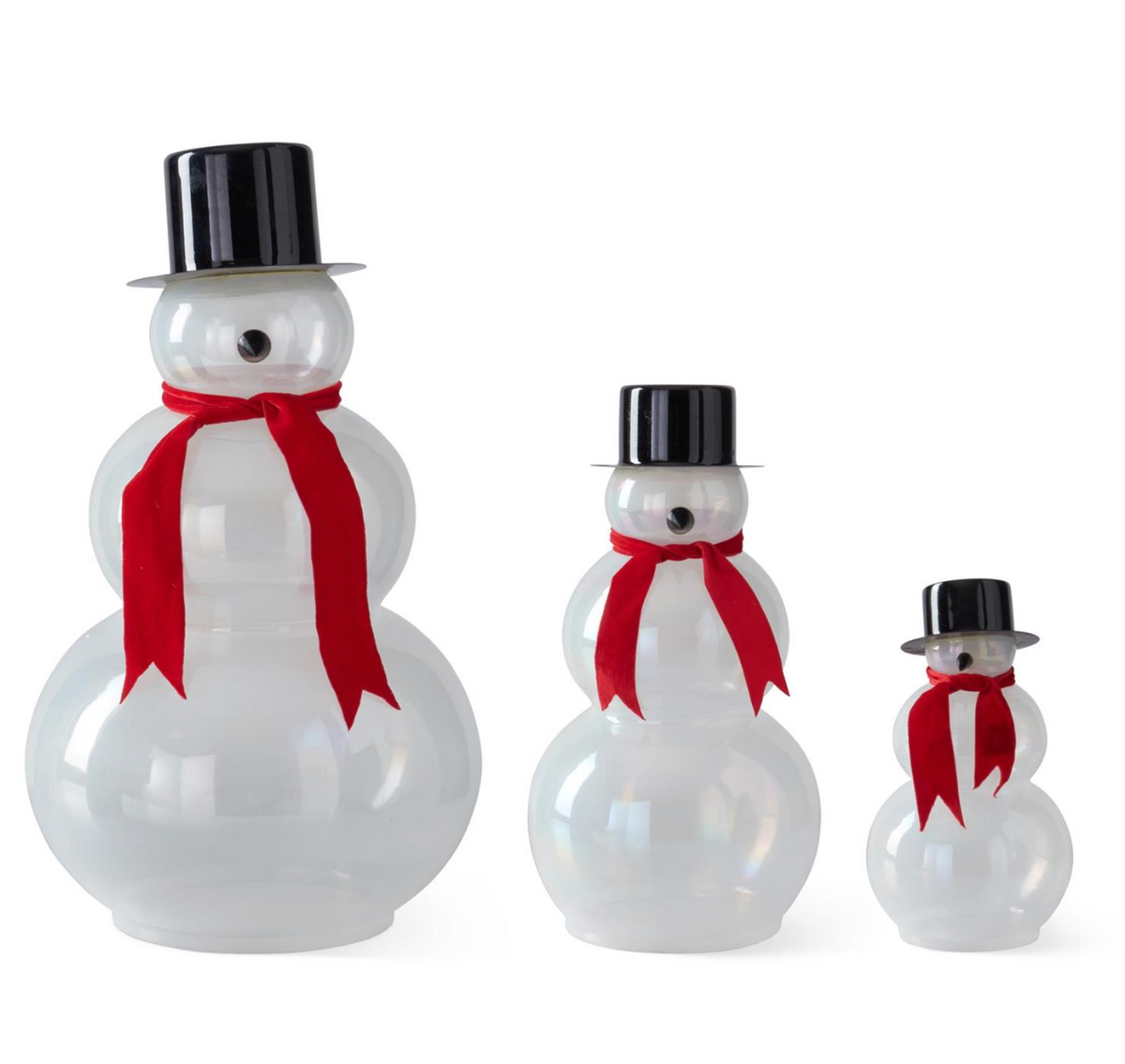 Clear Glass Snowman (3 Sizes)