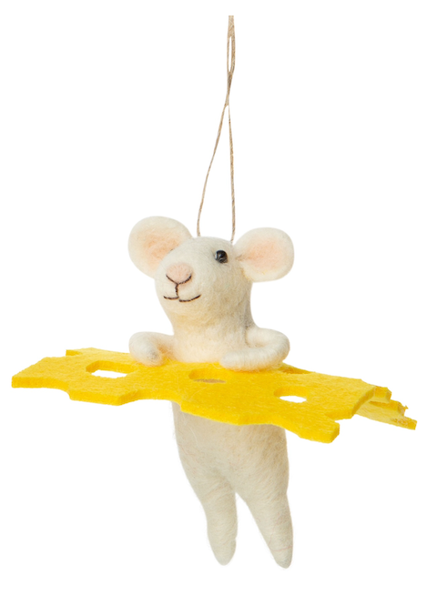Felt Mouse Who Got The Cheese Ornament