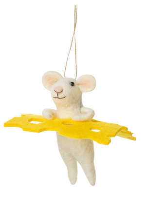 Felt Mouse Who Got The Cheese Ornament