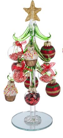 Small Glass Tree With Ornaments