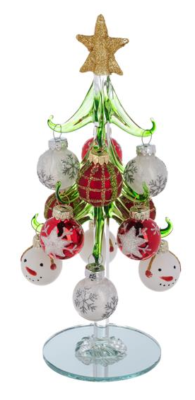 Small Glass Tree With Ornaments