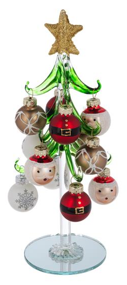 Small Glass Tree With Ornaments