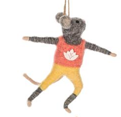 Mouse Yoga Ornament