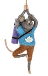 Mouse Yoga Ornament