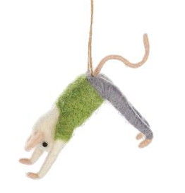 Mouse Yoga Ornament