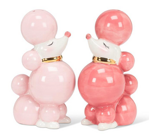 Pink Poodle Salt & Pepper Shakers Set of 2