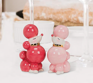 Pink Poodle Salt & Pepper Shakers Set of 2