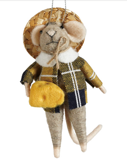 Wool Felt Tourist Mouse Ornament- Various Styles
