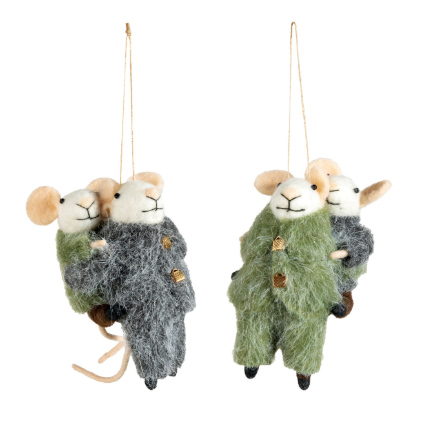 Wool Felt Piggyback Mice In Winter Clothes Multiple Styles