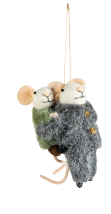 Wool Felt Piggyback Mice In Winter Clothes Multiple Styles
