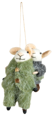 Wool Felt Piggyback Mice In Winter Clothes Multiple Styles