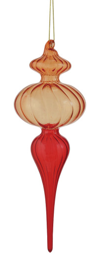 Two Toned Glass Finial Ornament Multiple Styles
