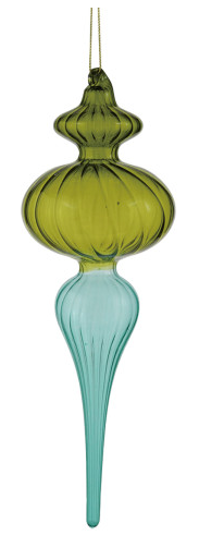 Two Toned Glass Finial Ornament Multiple Styles