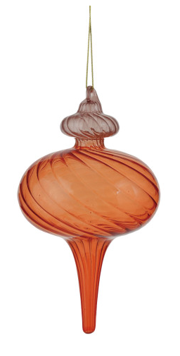 Two Toned Glass Finial Ornament Multiple Styles