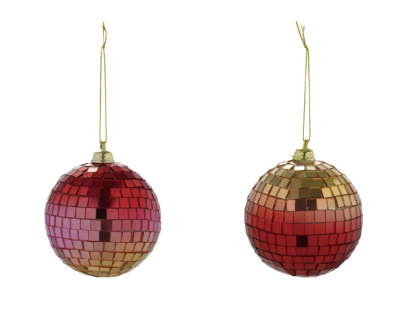 Foam & Glass Mirror Ball Ornament, 2 Styles