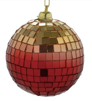 Foam & Glass Mirror Ball Ornament, 2 Styles