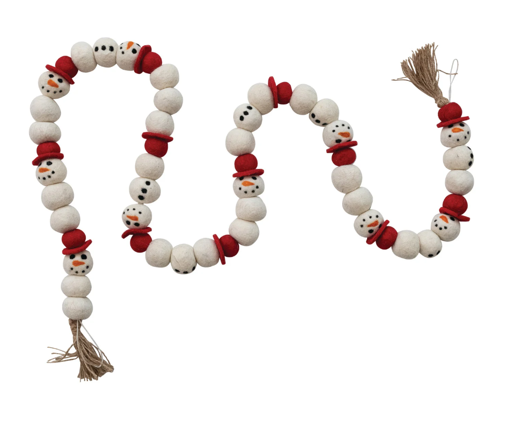 Snowman Garland with Jute Tassles