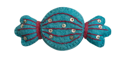 Handmade Wool Candy Shaped Tape Measure With Sequins & Beads