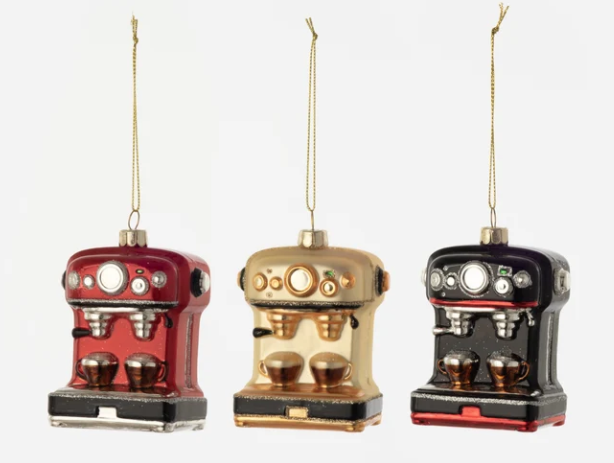 Espresso Maker Glass Ornament