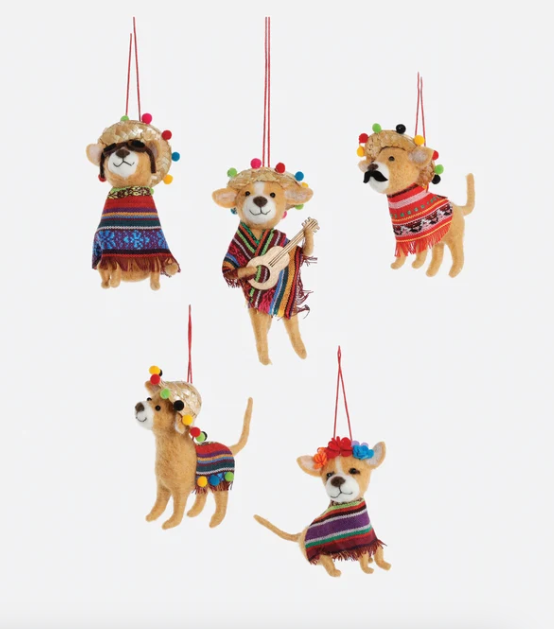 Mexican Chihuahua Wool Ornament