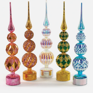 Revolving Lit Glass Tree