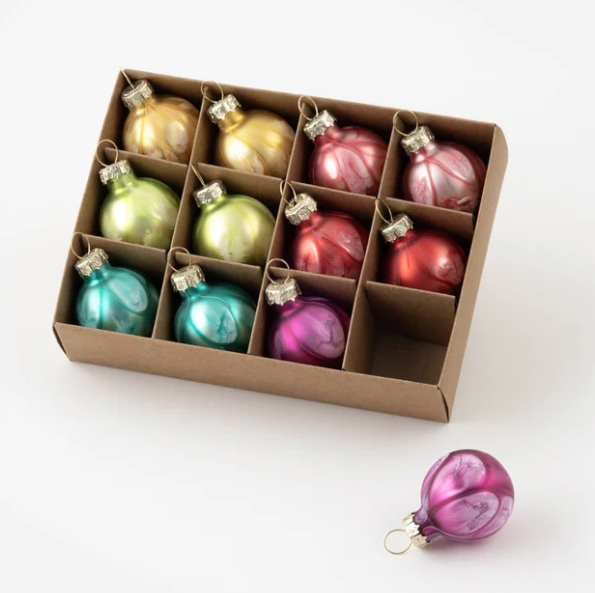 Mini Ball Ornament in Gift Box - Set of 12
