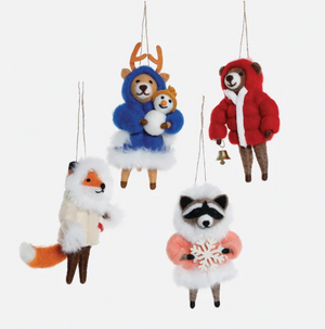 Winter Animal Wool Ornament