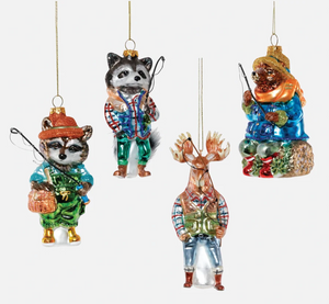 Fishing Animal Glass Ornament
