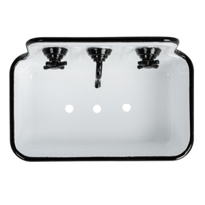 Black Metal Sink Soap Dish with Faucet
