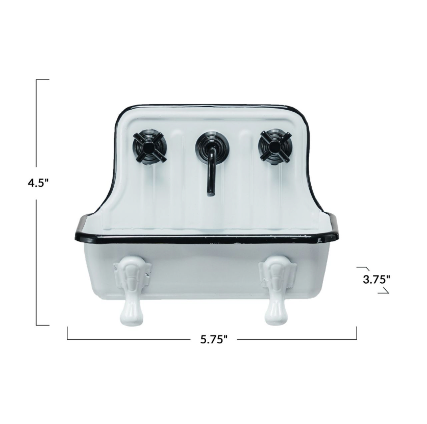 Black Metal Sink Soap Dish with Faucet