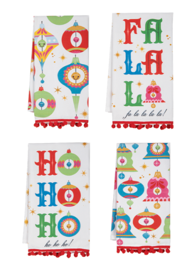 Retro Holiday Message Tea Towels