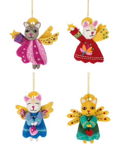 Angel Cat Felt Ornament