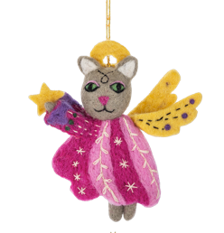 Angel Cat Felt Ornament
