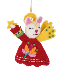 Angel Cat Felt Ornament