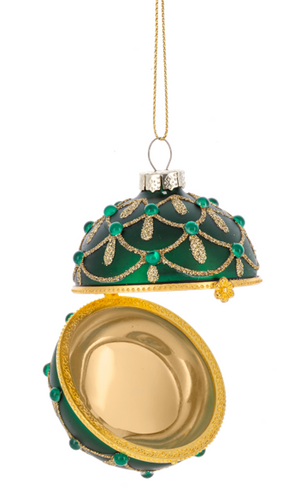 Glittered Hinged Ball Ornaments