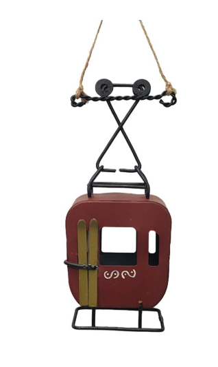 CABLE CAR METAL/JUTE 2.5″X3.5″ RED, MINI SCARLET CAR