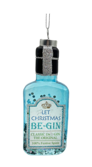 GLASS GIN BOTTLE 5″ BLUE