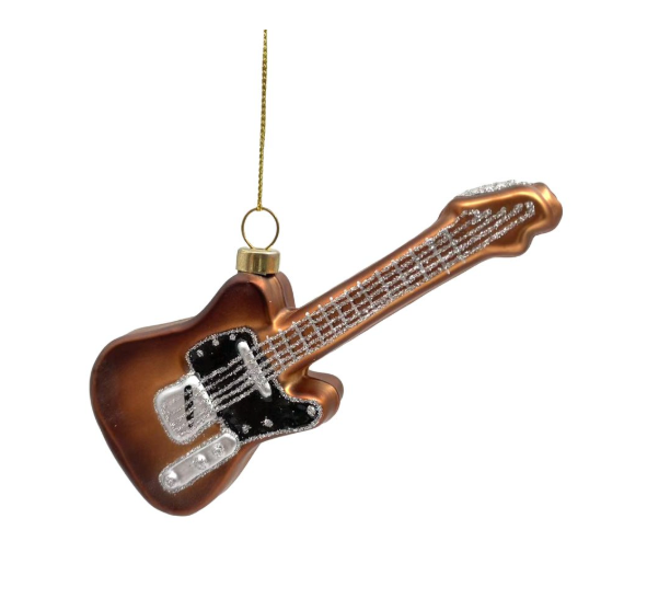 GLASS ELECTRIC GUITAR 5″X2″ BROWN/BLACK SLEEK MODEL