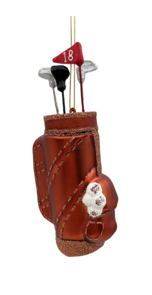GLASS GOLF BAG 5″ RED/MULTI GLITTER