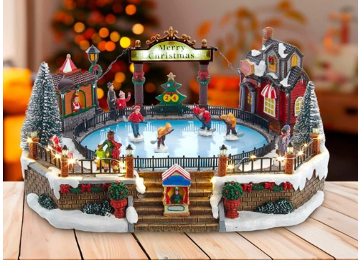 6.5" LED Musical Ice Hockey Rink Table Piece