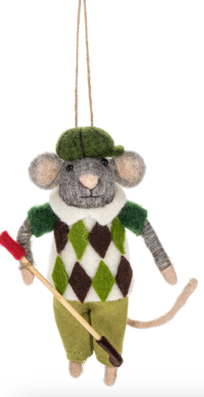 Mouse Golf Ornaments