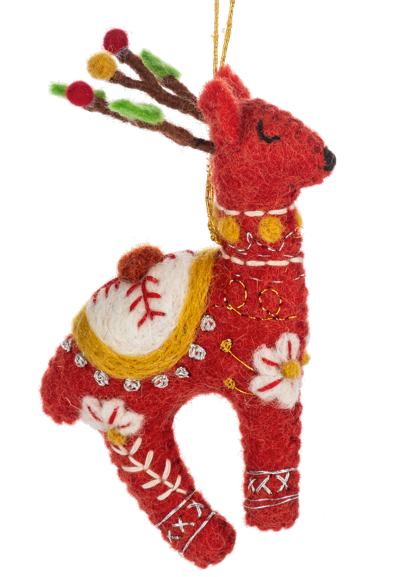Embroidered Deer Ornaments